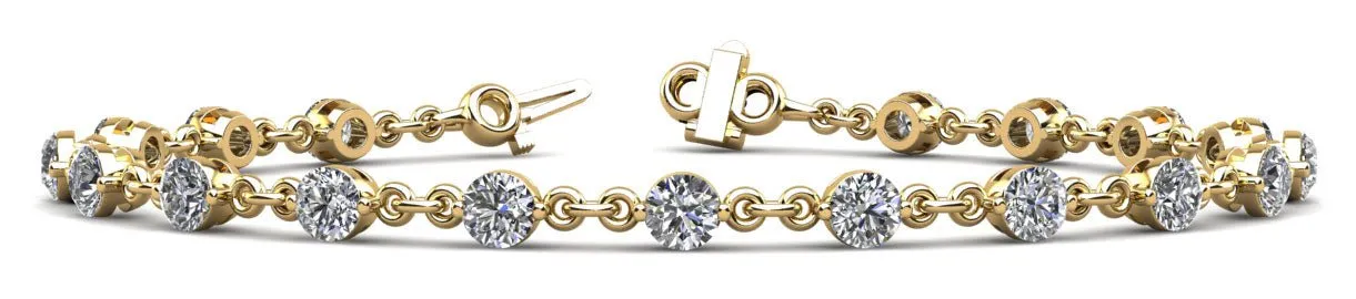 Diamond And Chain Link Diamond Bracelet with 3.78 ct.(finished) 3.8mm