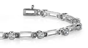 Diamond Box Link Diamond Bracelet with 1.04 ct.(finished) 3.0mm