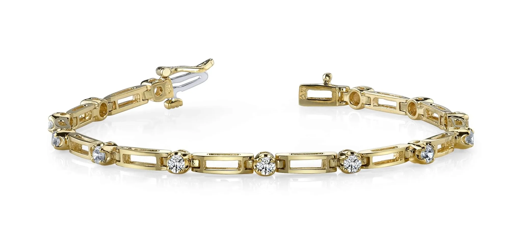Diamond Box Link Diamond Bracelet with 1.04 ct.(finished) 3.0mm