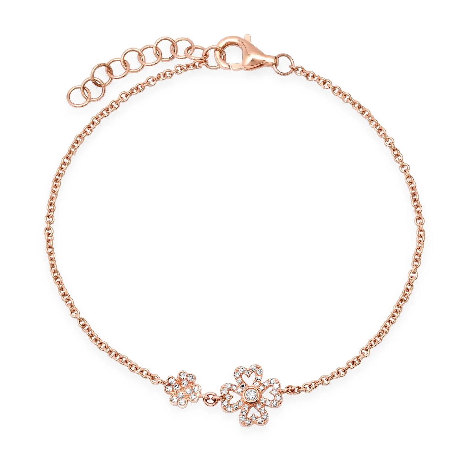 Diamond Clover Hearts Icon Bracelet