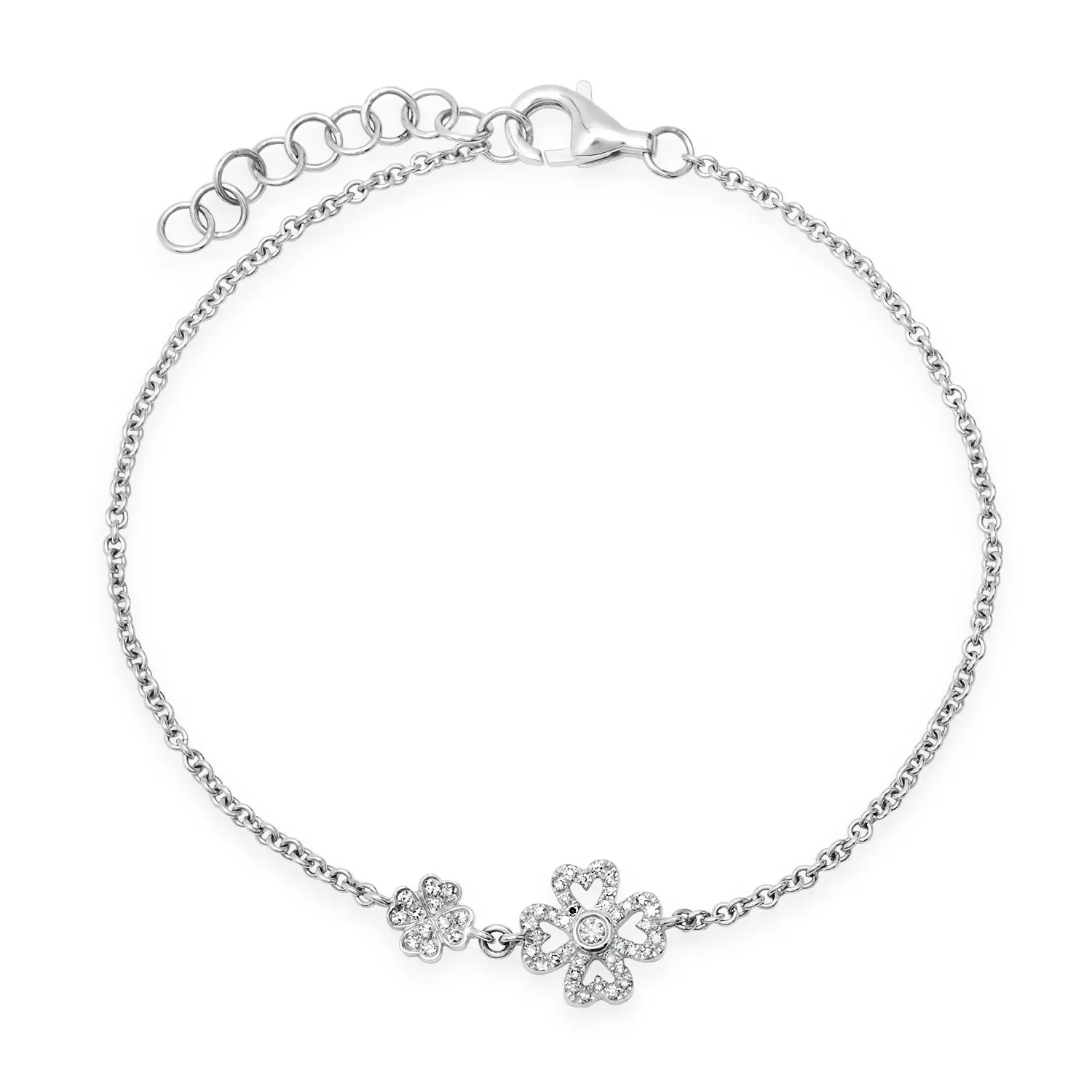 Diamond Clover Hearts Icon Bracelet