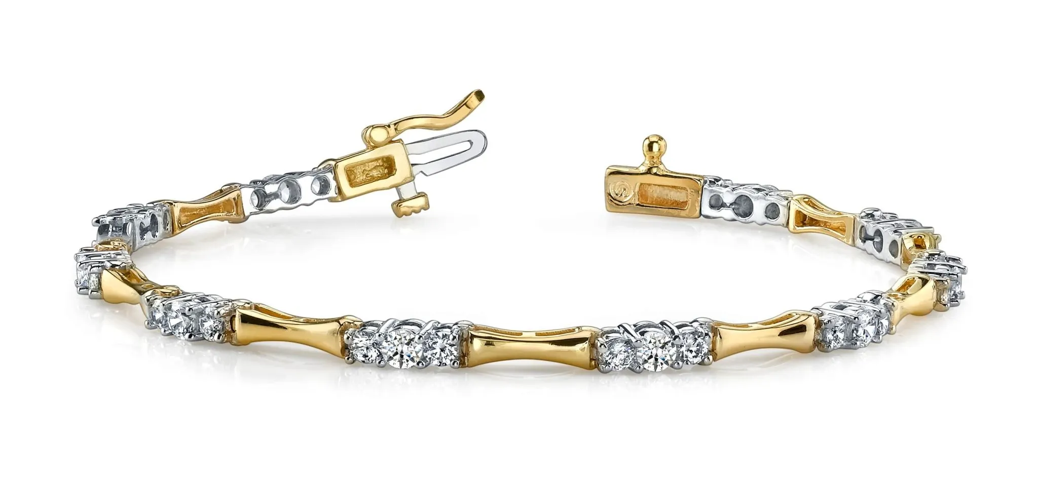 Diamond Column Link Lab-Grown Diamond Bracelet with 1.50 ct.(finished) 1.9mm, 2.9mm