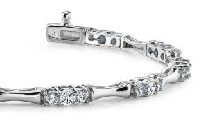 Diamond Column Link Lab-Grown Diamond Bracelet with 1.50 ct.(finished) 1.9mm, 2.9mm