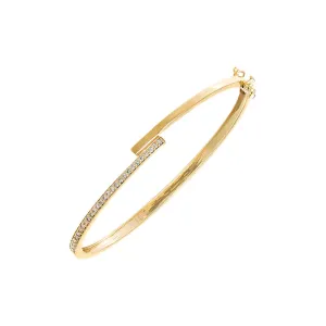 Diamond Pave/Solid Claw Bangle 14K