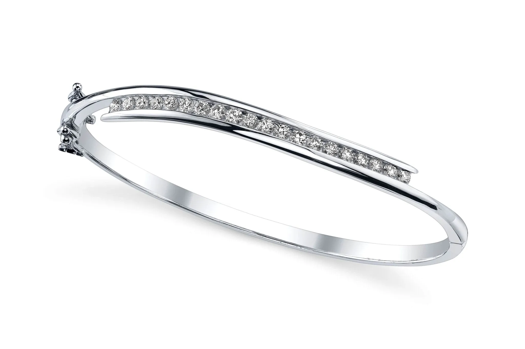 Diamond Row Lab-Grown Diamond Bangle with 1.10 ct.(finished) 2.4mm