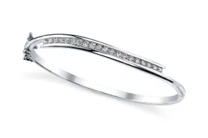 Diamond Row Lab-Grown Diamond Bangle with 1.10 ct.(finished) 2.4mm