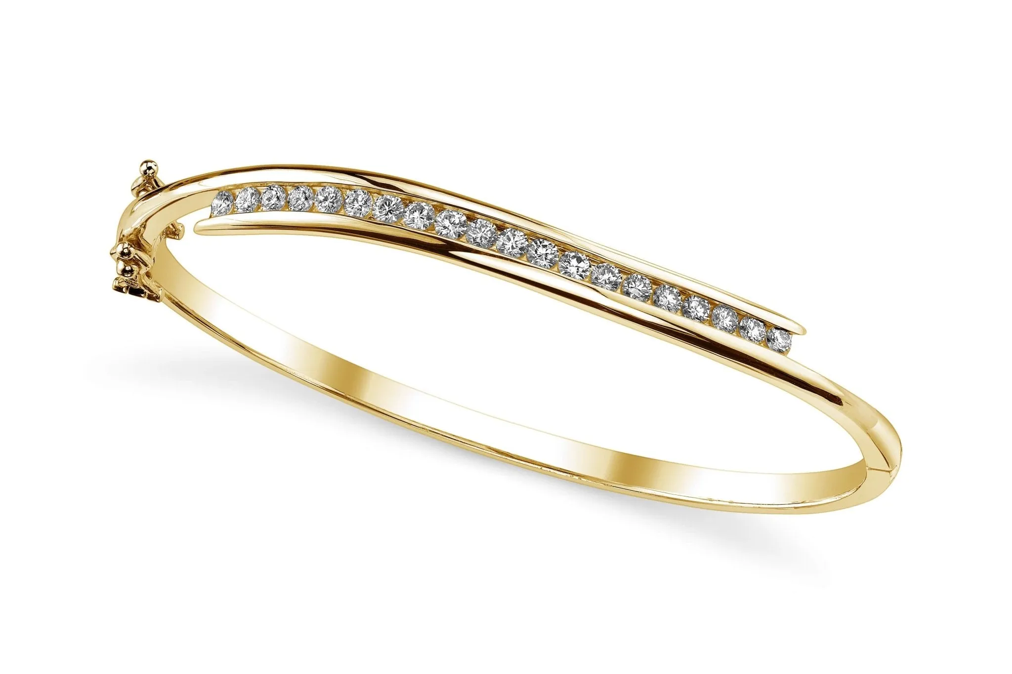 Diamond Row Lab-Grown Diamond Bangle with 1.10 ct.(finished) 2.4mm