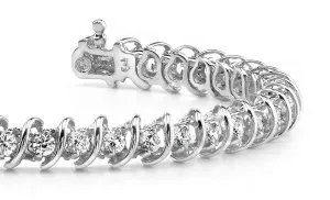 Diamond Swirl Link Lab-Grown Diamond Tennis Bracelet with 0.99 ct.(finished) 1.4mm