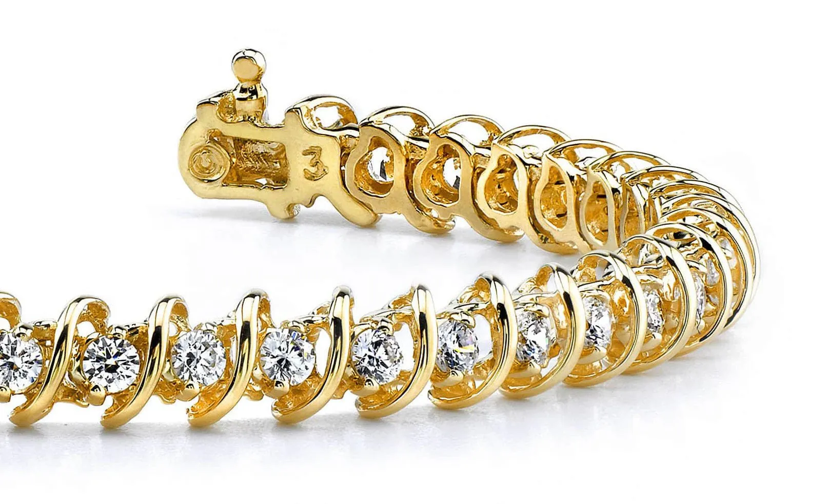 Diamond Swirl Link Lab-Grown Diamond Tennis Bracelet with 0.99 ct.(finished) 1.4mm