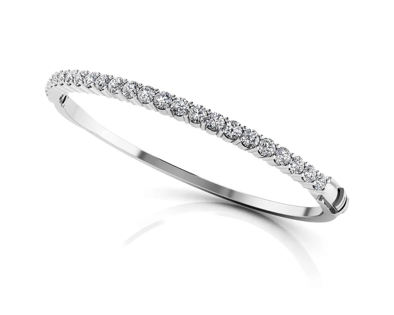 Diamond Top Lab-Grown Diamond Bangle with 0.97 ct.(finished) 2.2mm