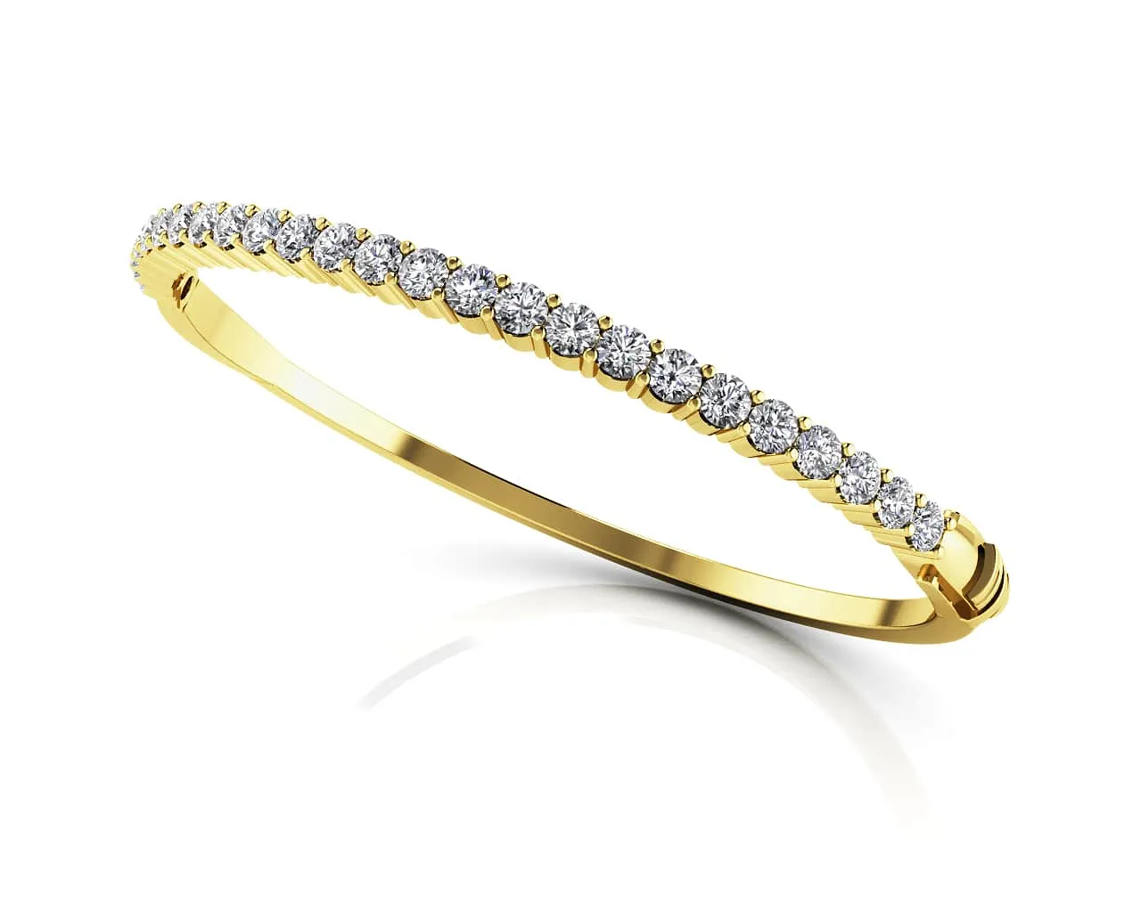 Diamond Top Lab-Grown Diamond Bangle with 0.97 ct.(finished) 2.2mm