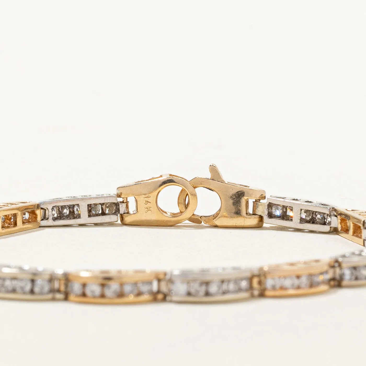 Diamond Two Toned Gold Bracelet | 2.57ctw | 7" |
