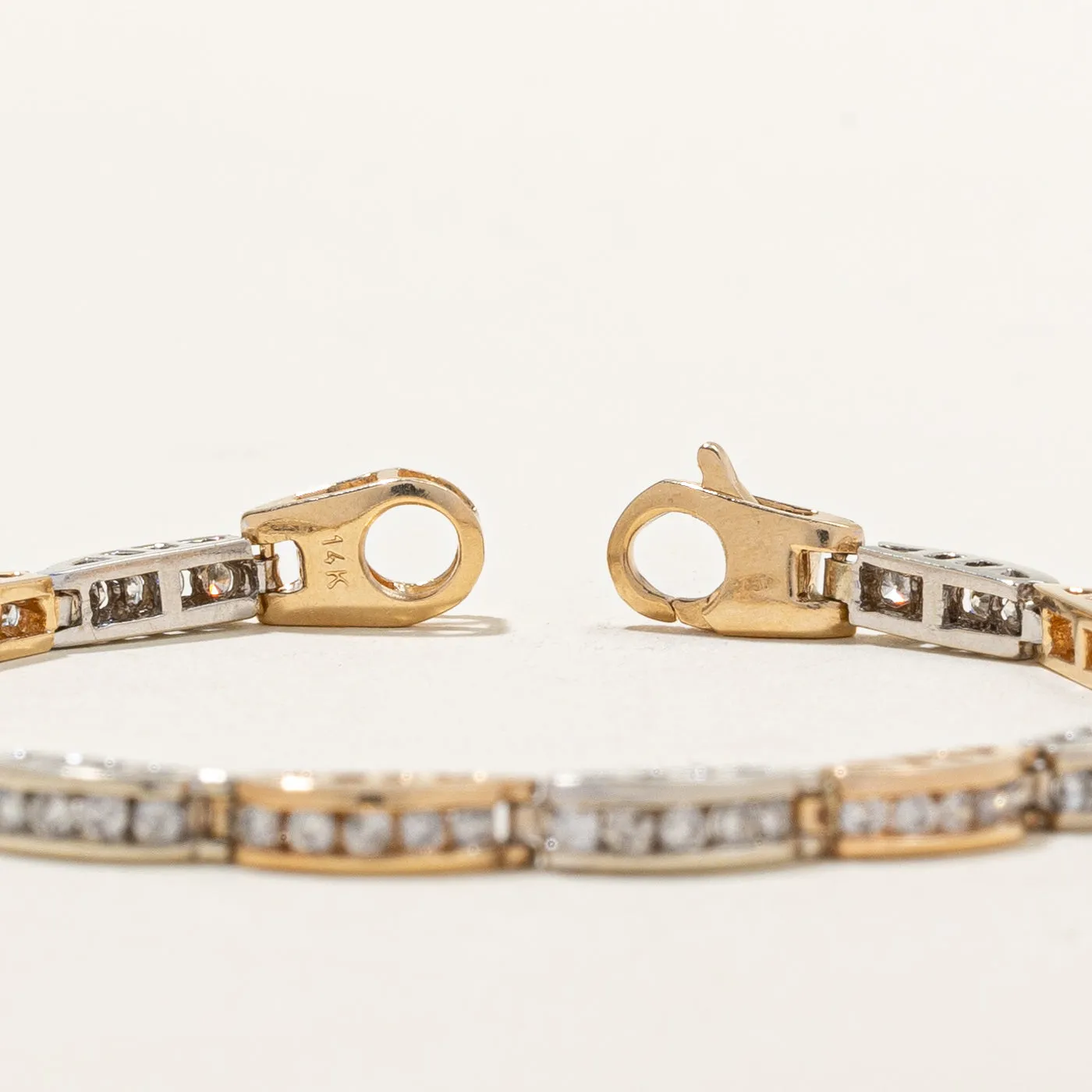 Diamond Two Toned Gold Bracelet | 2.57ctw | 7" |