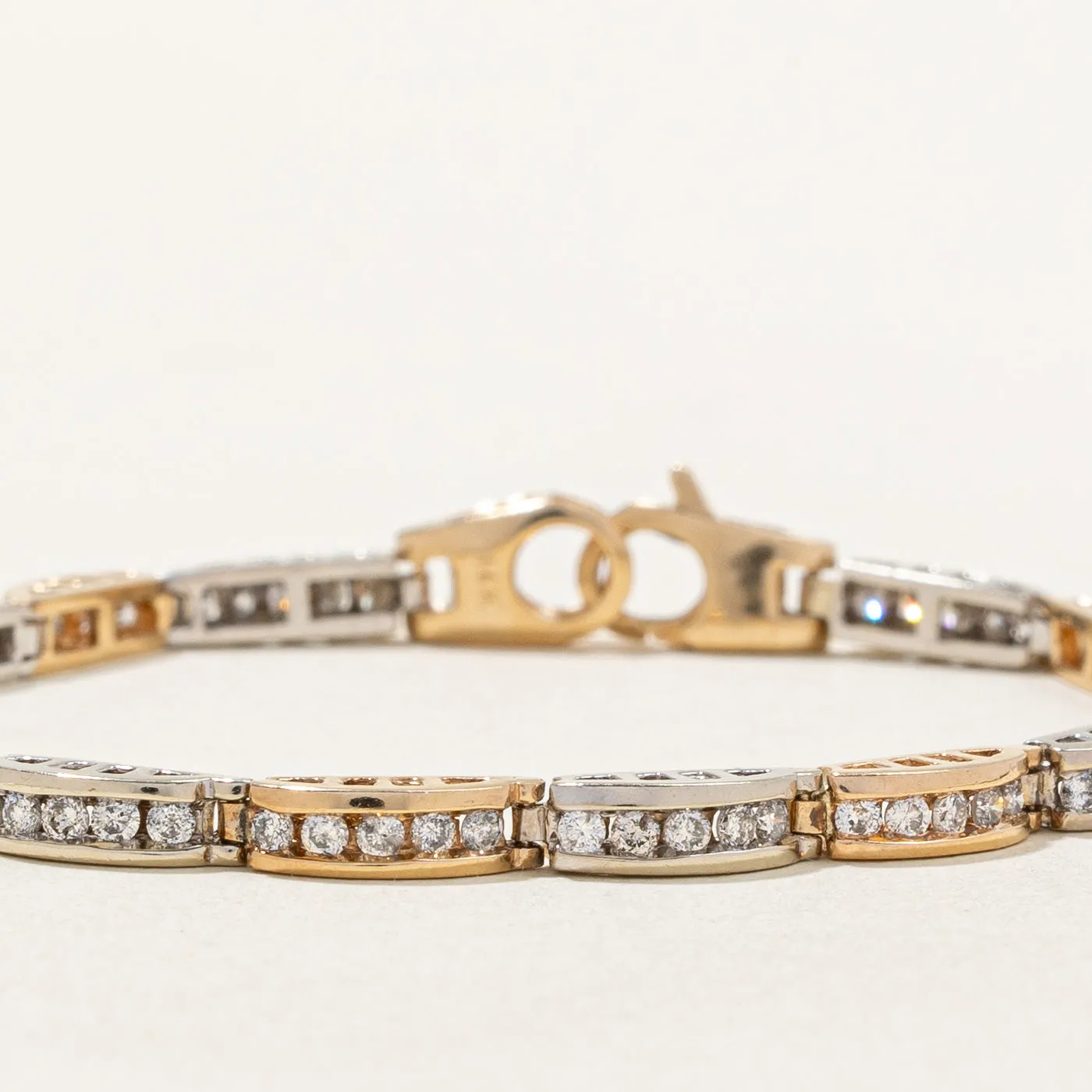 Diamond Two Toned Gold Bracelet | 2.57ctw | 7" |