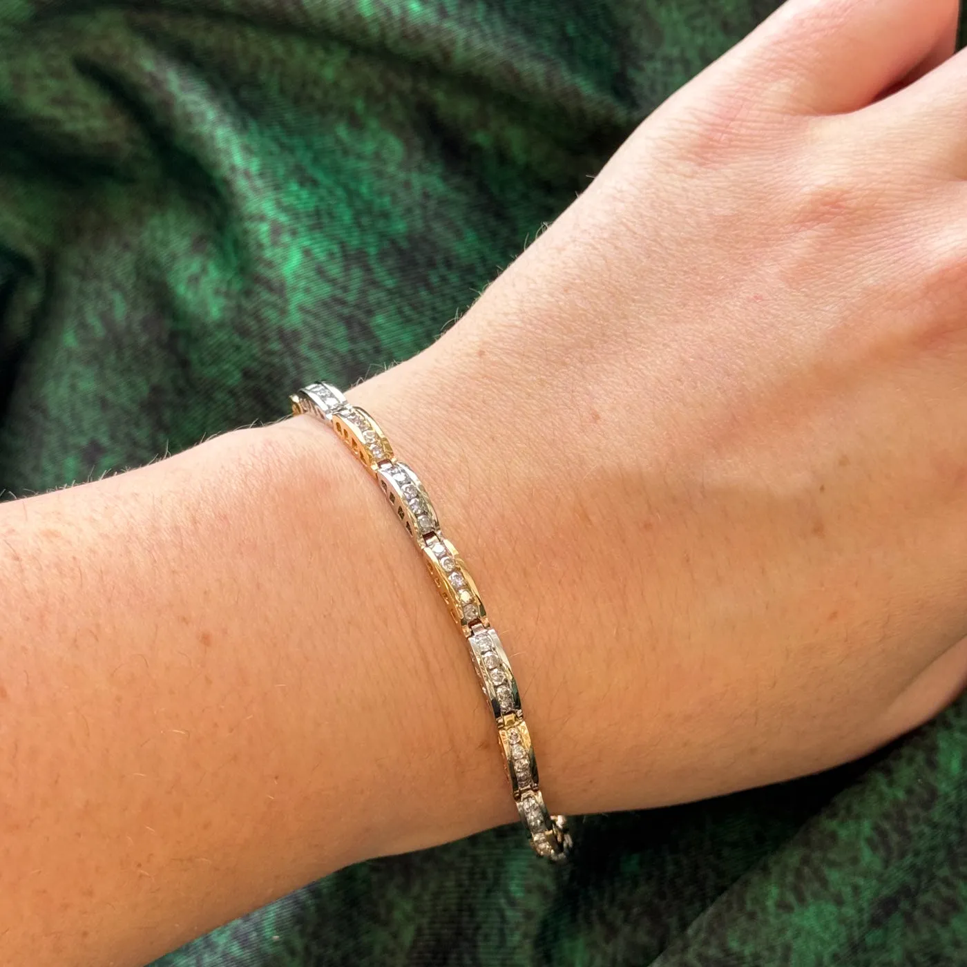 Diamond Two Toned Gold Bracelet | 2.57ctw | 7" |