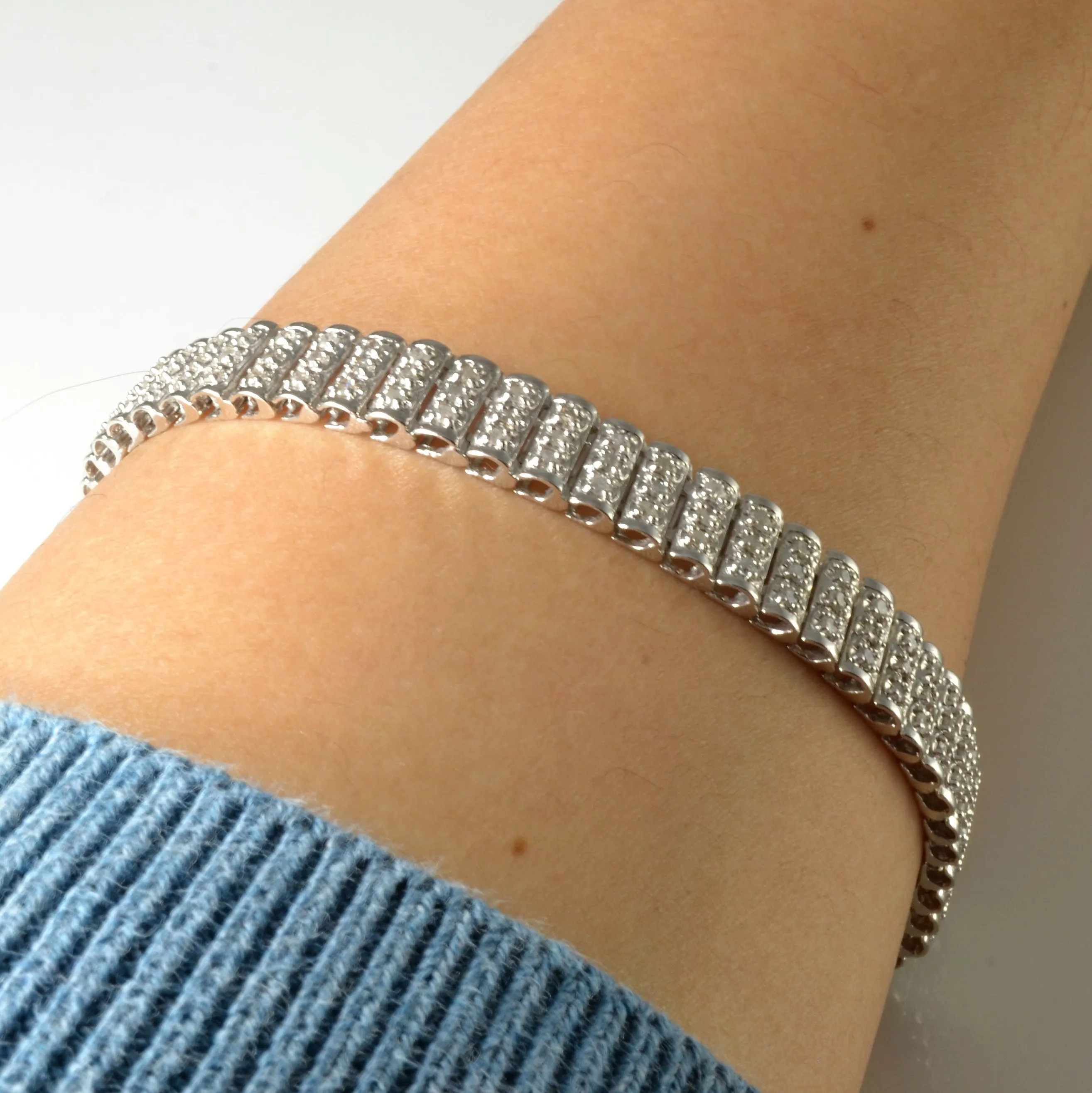 Diamond Wide Link Bracelet | 2.25ctw | 7" |