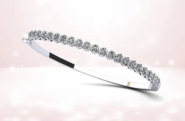 Divinely Dazzling Bangle Lab-Grown Diamond Bracelet with 2.88 ct.(finished) 3.5mm