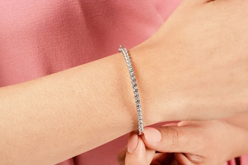 Divinely Dazzling Bangle Lab-Grown Diamond Bracelet with 2.88 ct.(finished) 3.5mm