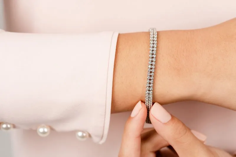 Double Row Diamond Bracelet with 3.69 ct.(finished) 1.8mm