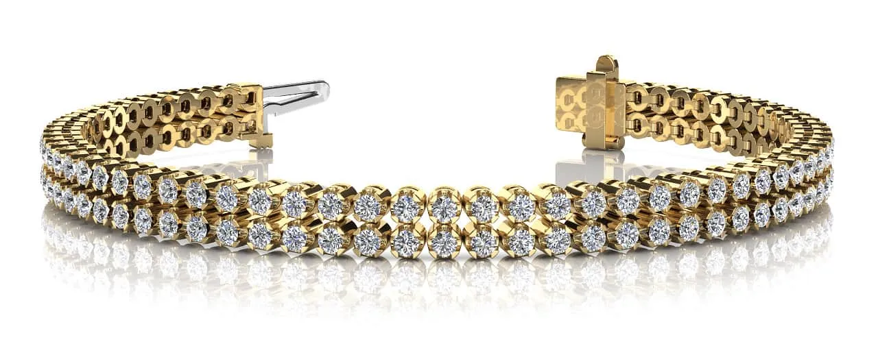 Double Row Diamond Bracelet with 3.69 ct.(finished) 1.8mm