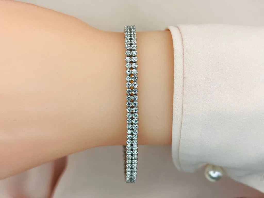Double Row Diamond Bracelet with 3.69 ct.(finished) 1.8mm