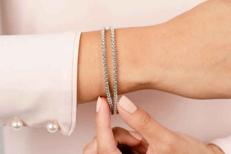 Double Strand Flexible Lab-Grown Diamond Bracelet with 5.66 ct.(finished) 2.2mm