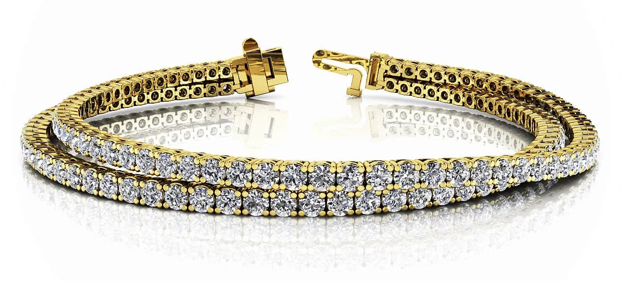Double Strand Flexible Lab-Grown Diamond Bracelet with 5.66 ct.(finished) 2.2mm