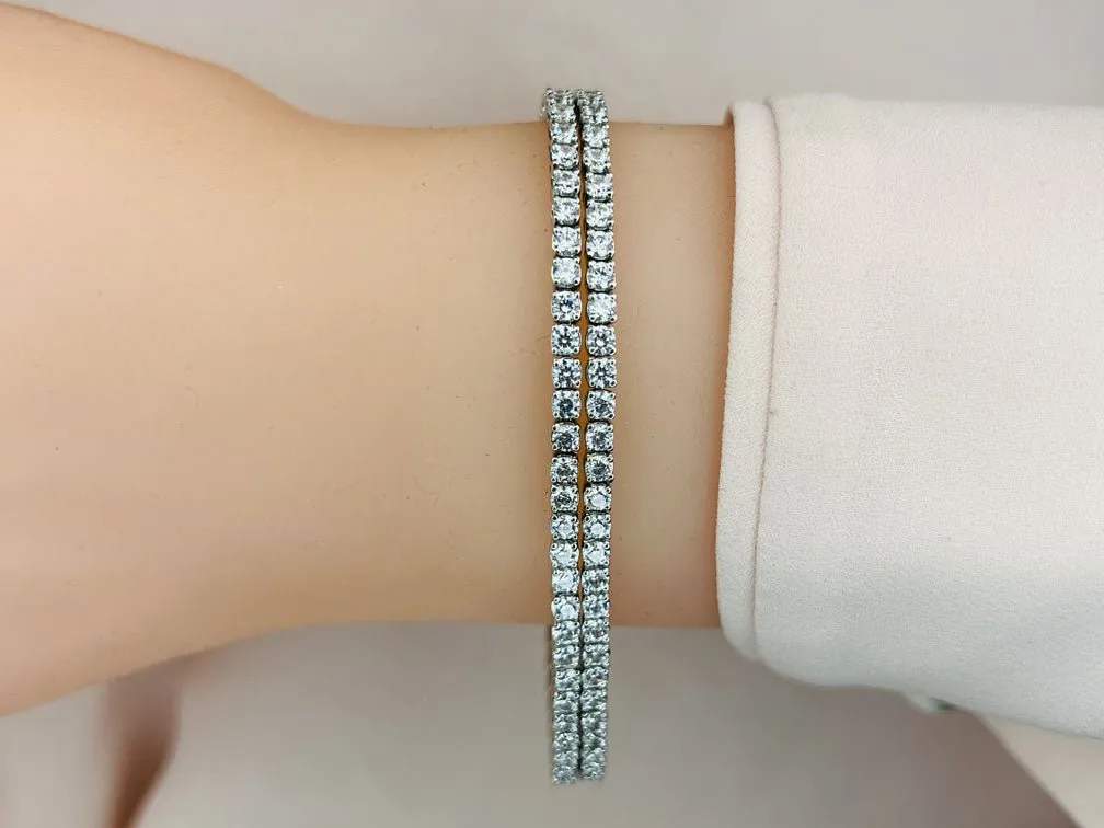 Double Strand Flexible Lab-Grown Diamond Bracelet with 5.66 ct.(finished) 2.2mm