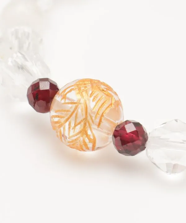 Dragon & Phoenix Engraved Crystal x  Rose Tiger Eye Bracelet