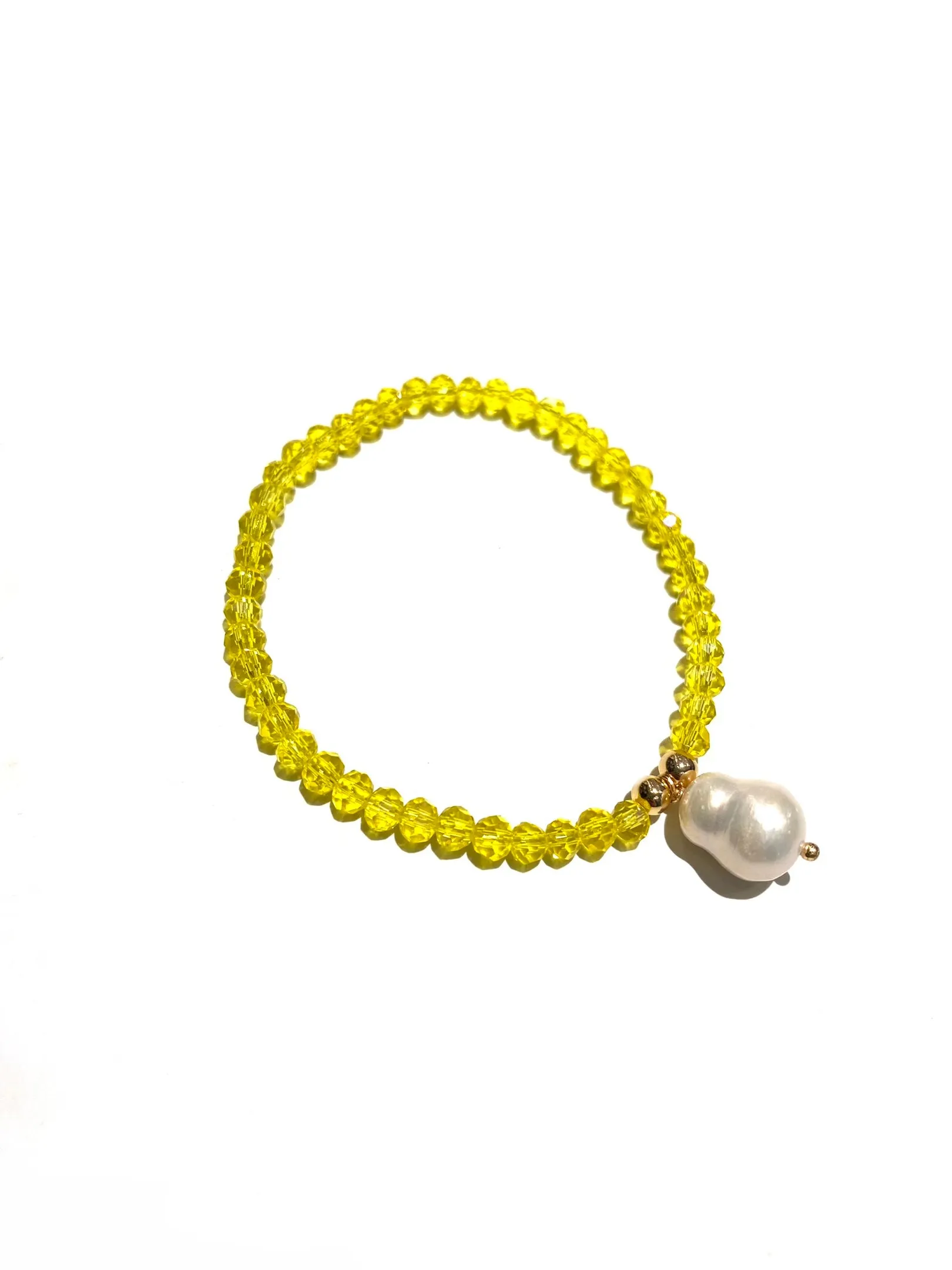 E-HC DESIGNS- Pearl Pendant with Crystals Elastic Bracelets (More colors available)