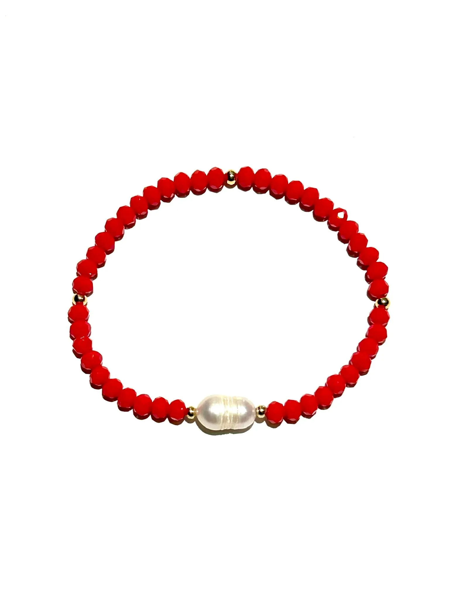 E-HC DESIGNS- Pearl with Crystals Elastic Bracelets (More colors available)