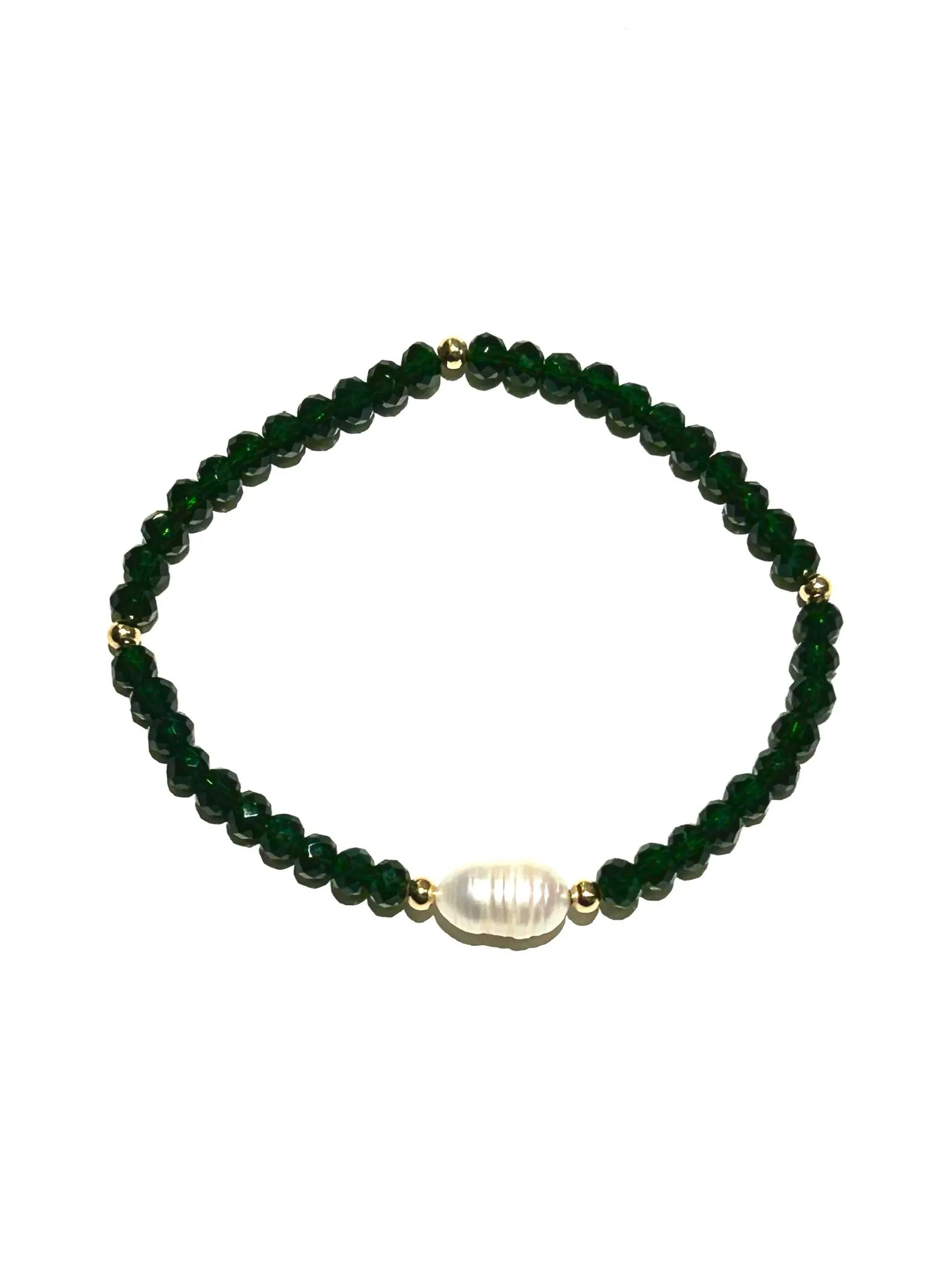 E-HC DESIGNS- Pearl with Crystals Elastic Bracelets (More colors available)