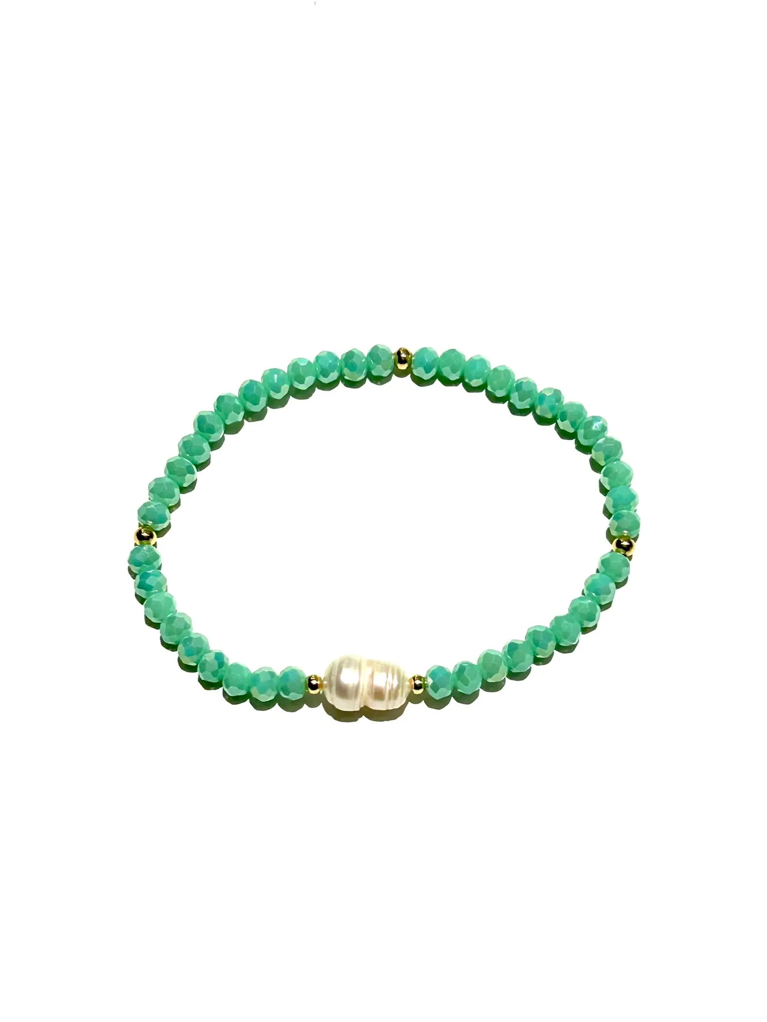 E-HC DESIGNS- Pearl with Crystals Elastic Bracelets (More colors available)