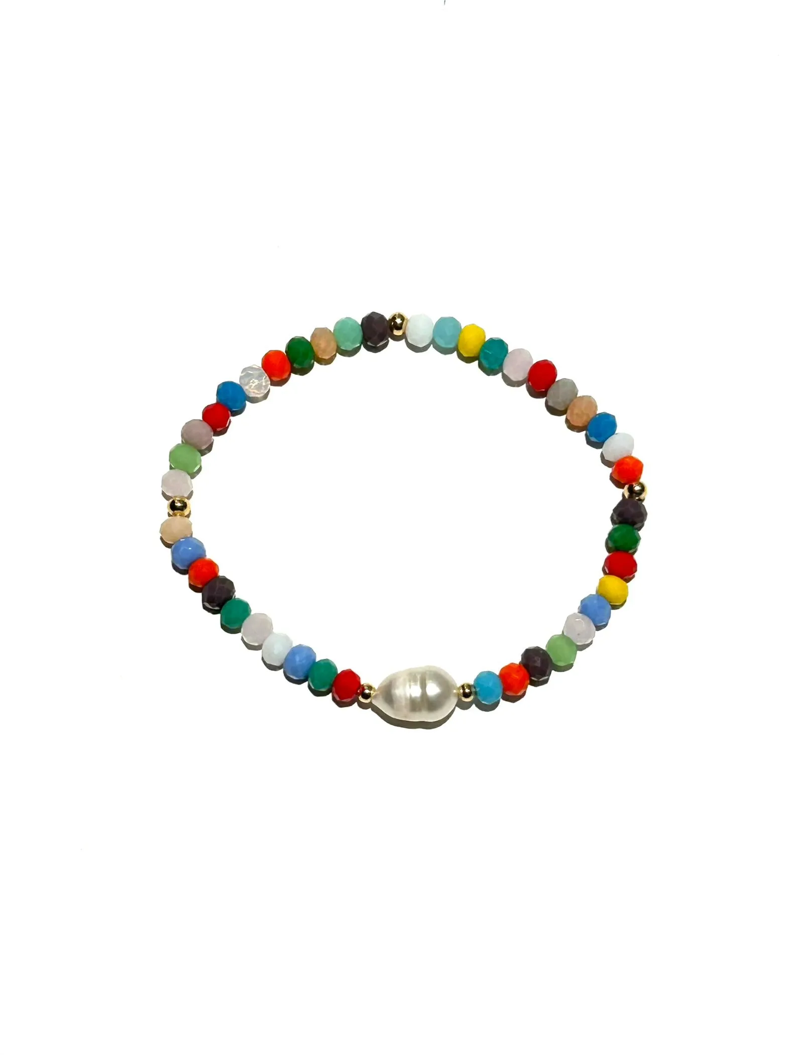 E-HC DESIGNS- Pearl with Crystals Elastic Bracelets (More colors available)