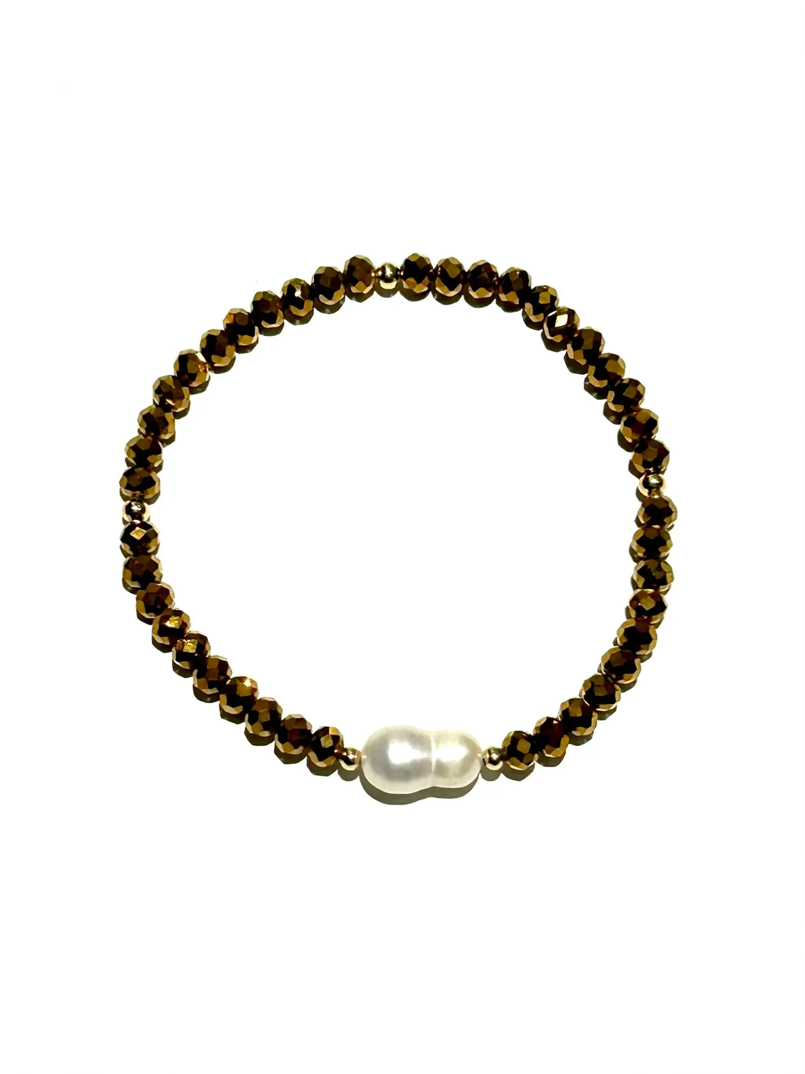 E-HC DESIGNS- Pearl with Crystals Elastic Bracelets (More colors available)