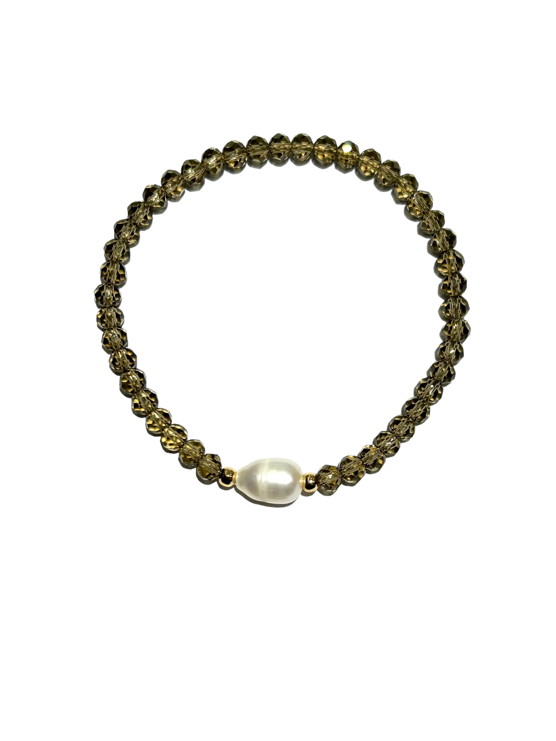 E-HC DESIGNS- Pearl with Crystals Elastic Bracelets (More colors available)