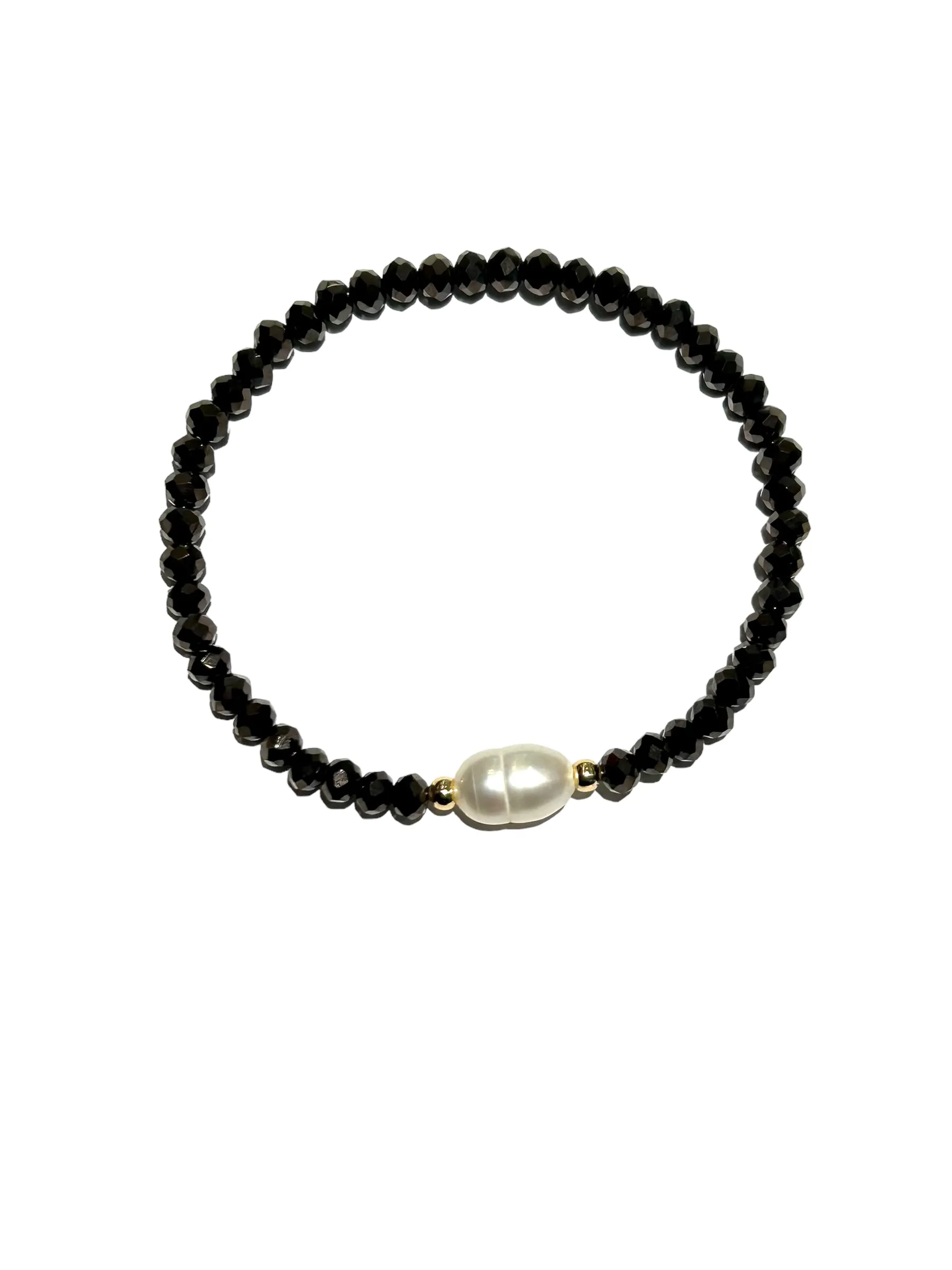 E-HC DESIGNS- Pearl with Crystals Elastic Bracelets (More colors available)