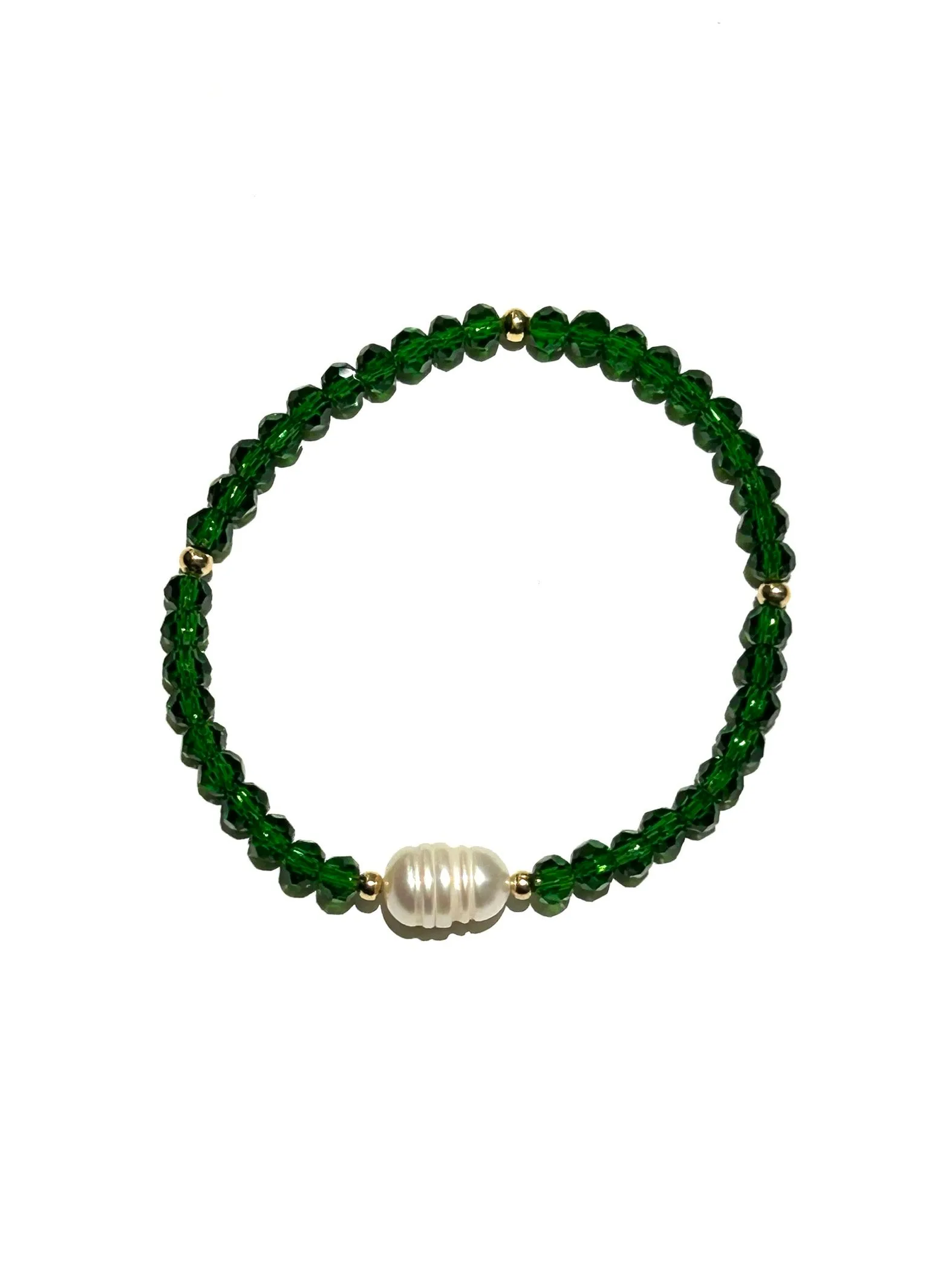 E-HC DESIGNS- Pearl with Crystals Elastic Bracelets (More colors available)