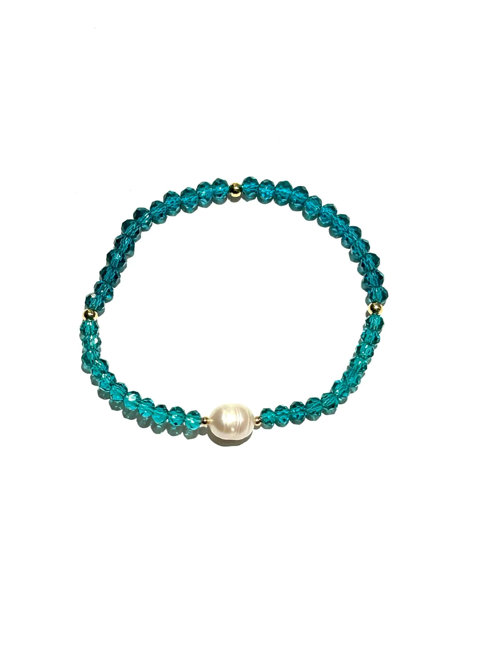 E-HC DESIGNS- Pearl with Crystals Elastic Bracelets (More colors available)