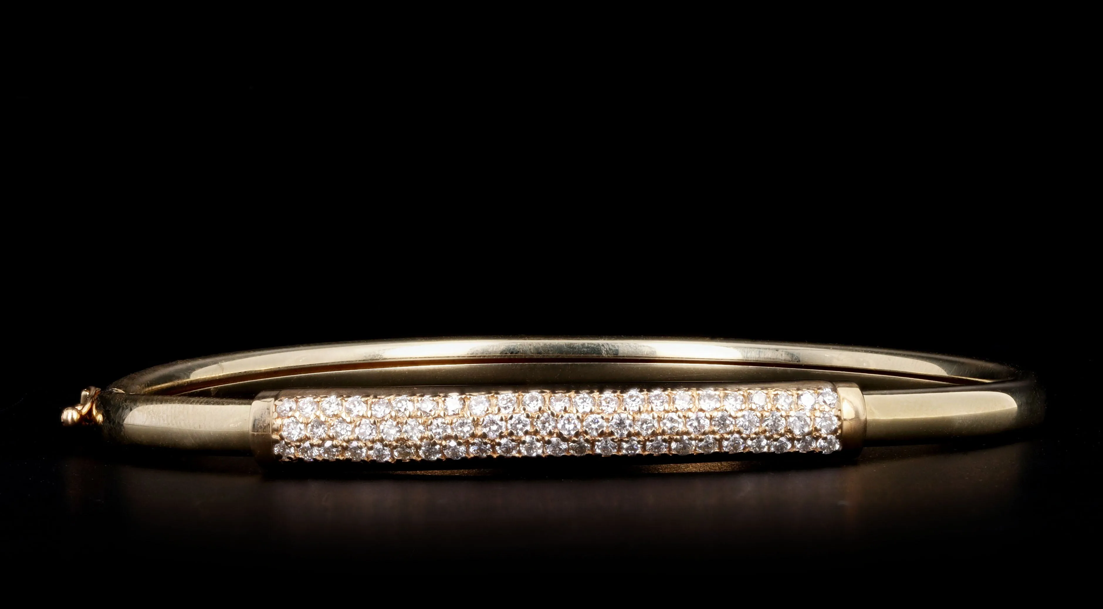 Effy 14K White, Yellow or Rose Gold 1 Carat Total Weight Diamond Pave Bangle