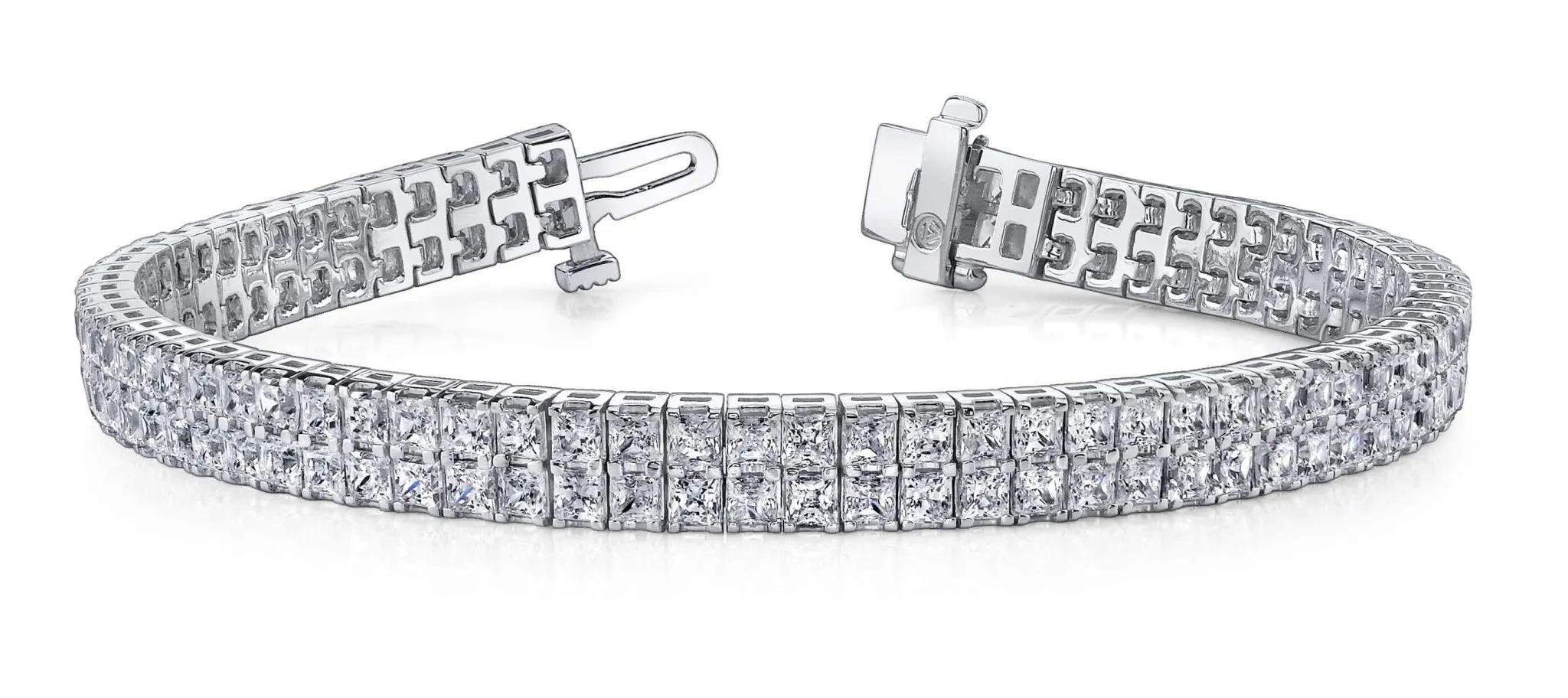 Endless Dreams Princess Cut Tennis Diamond Bracelet with 12.24 ct.(finished) 2.3mm