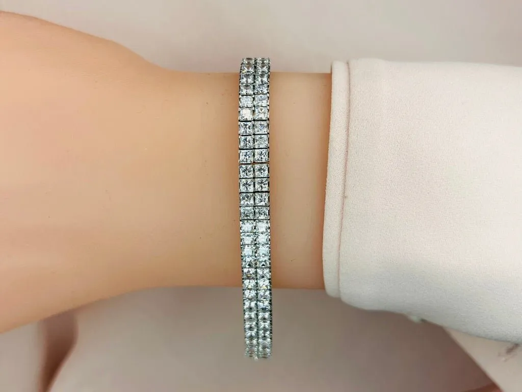 Endless Dreams Princess Cut Tennis Diamond Bracelet with 12.24 ct.(finished) 2.3mm