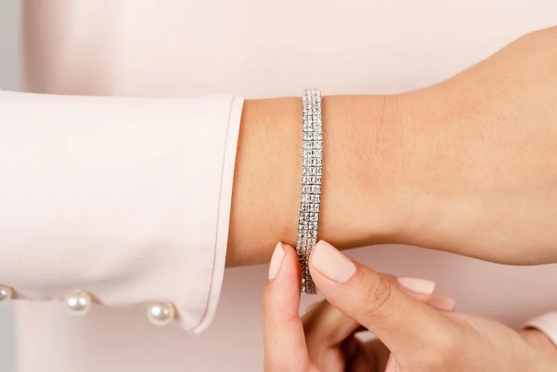 Endless Dreams Princess Cut Tennis Diamond Bracelet with 12.24 ct.(finished) 2.3mm