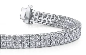 Endless Dreams Princess Cut Tennis Diamond Bracelet with 12.24 ct.(finished) 2.3mm