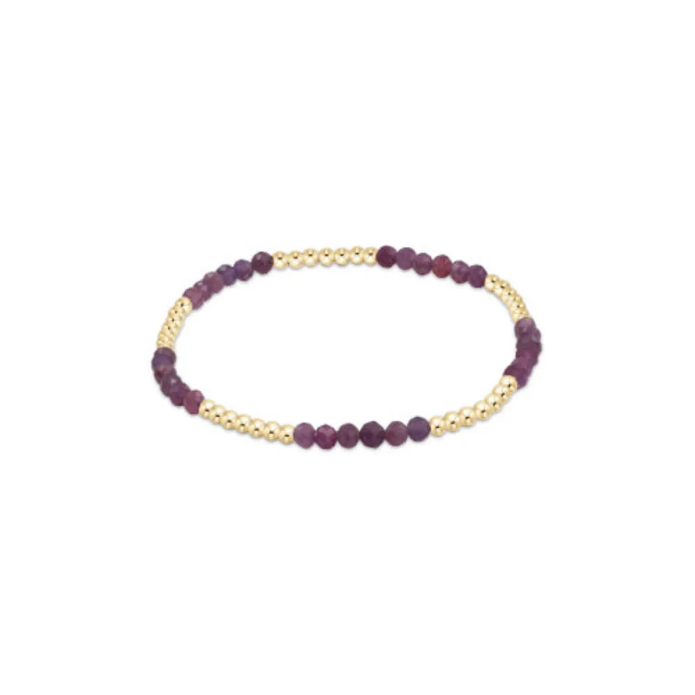enewton 6.25" Blissful Pattern 2.5mm Bead Gemstone Bracelet - Ruby