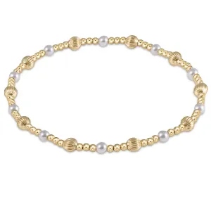 enewton - Dignity Sincerity Pattern 4mm Gold Bead and Pearl Bracelet