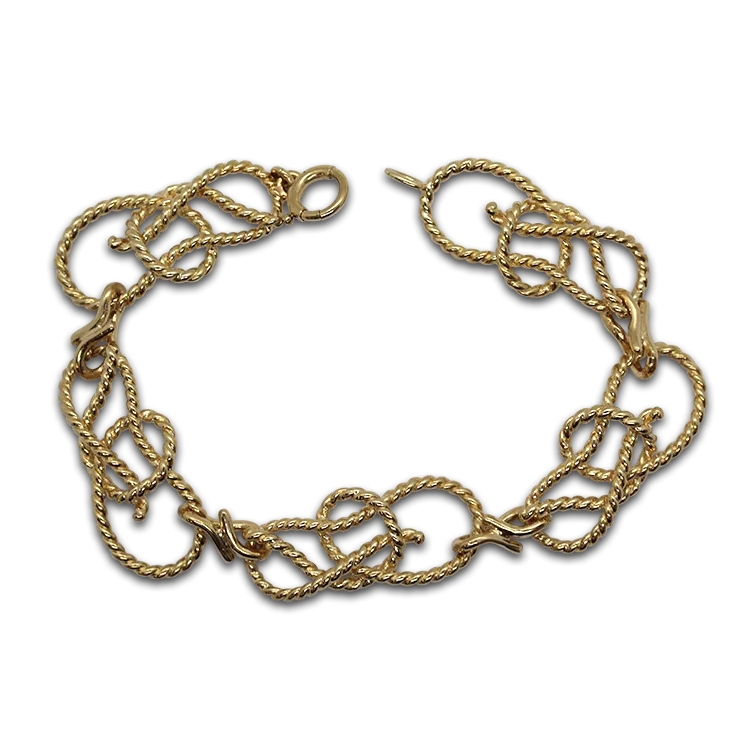 Estate 14K Yellow Gold A.G.A. Correa "Bowline" Link Bracelet