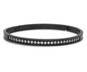 Eternity Pave Black Bangle Bracelet