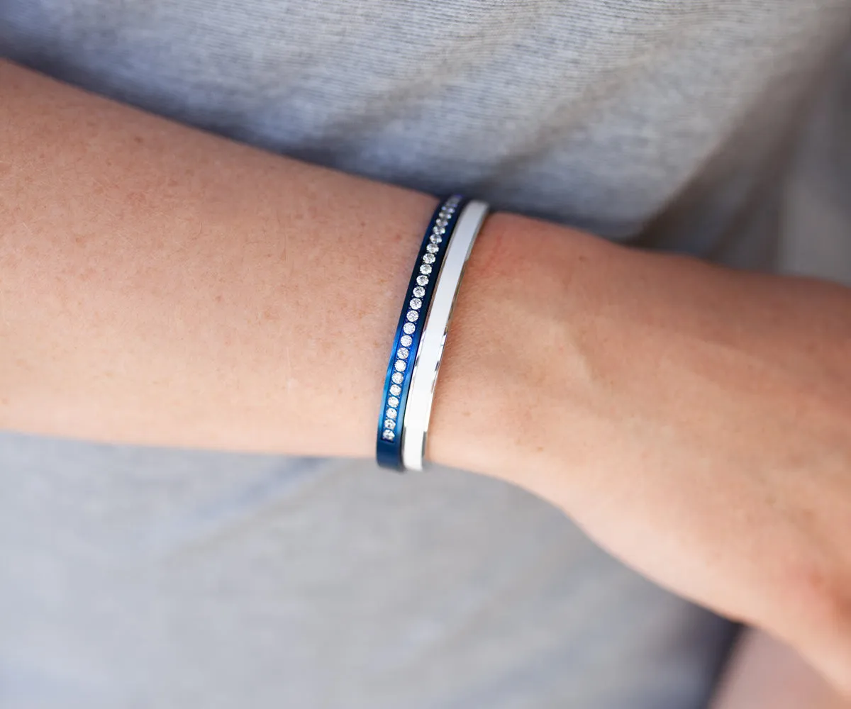 Eternity Pave Black Bangle Bracelet