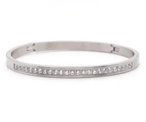 Eternity Pave Stainless Steel Bangle Bracelet